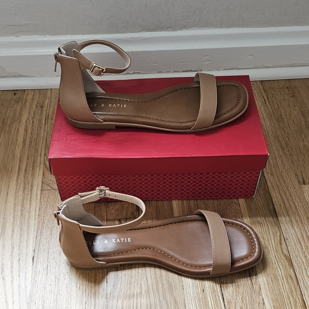 Kelly & Katie Tan Ankle Strap Sandals - Picture 2 of 8